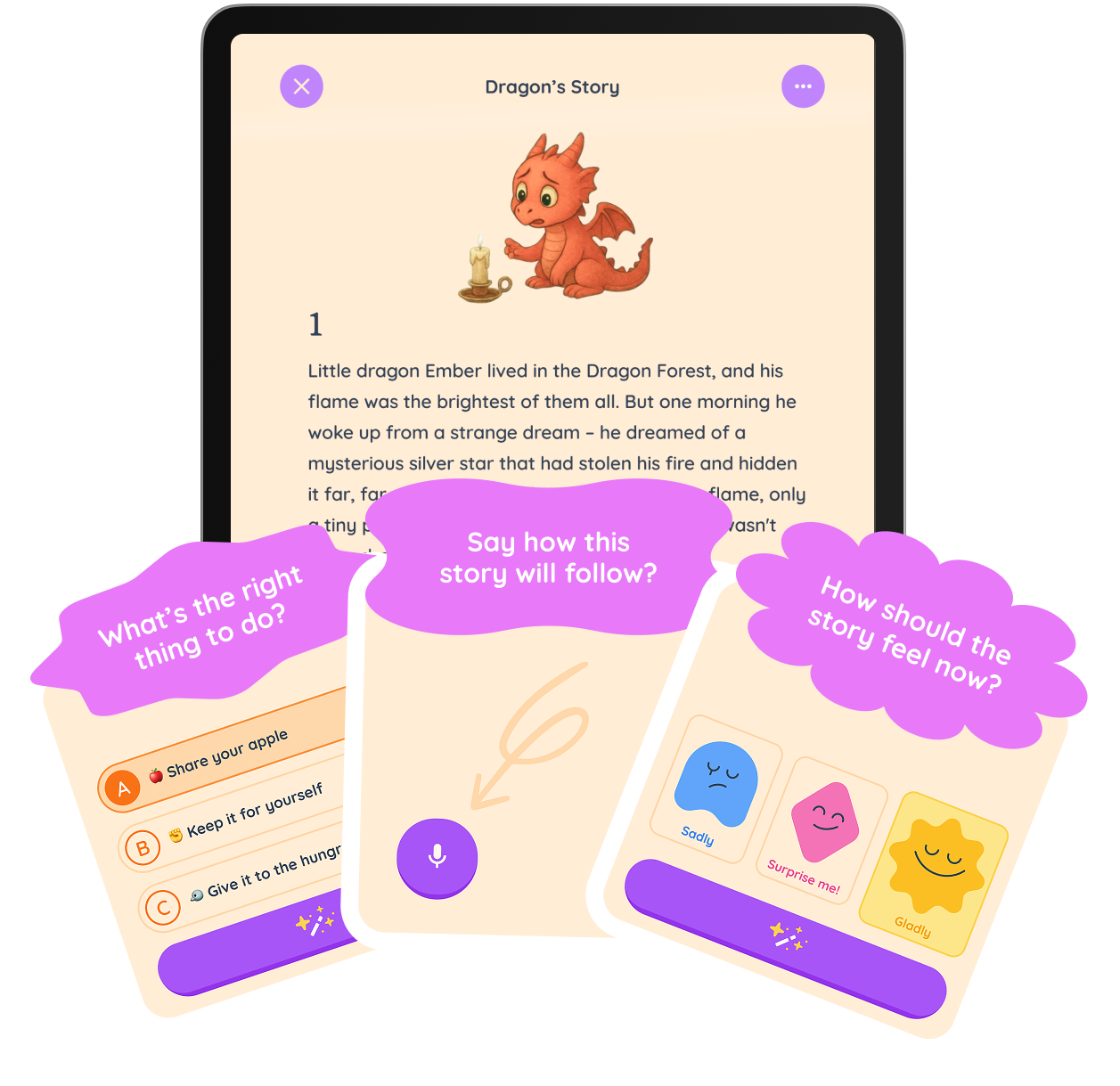 Miraboo illustration showing characters interacting with a tablet